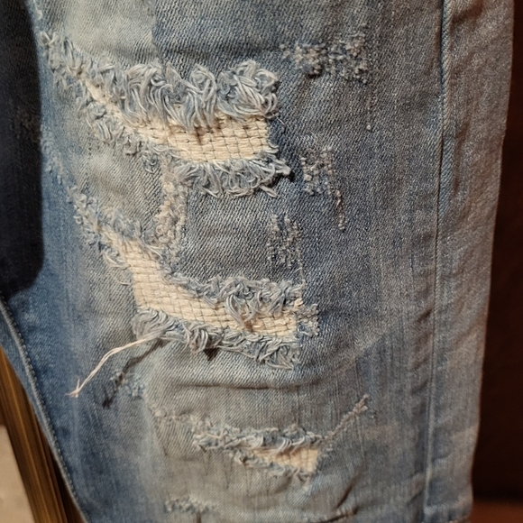 Smoke Rise Men's Distrwssed Blue Denim Jeans 34x32 - Picture 6 of 12